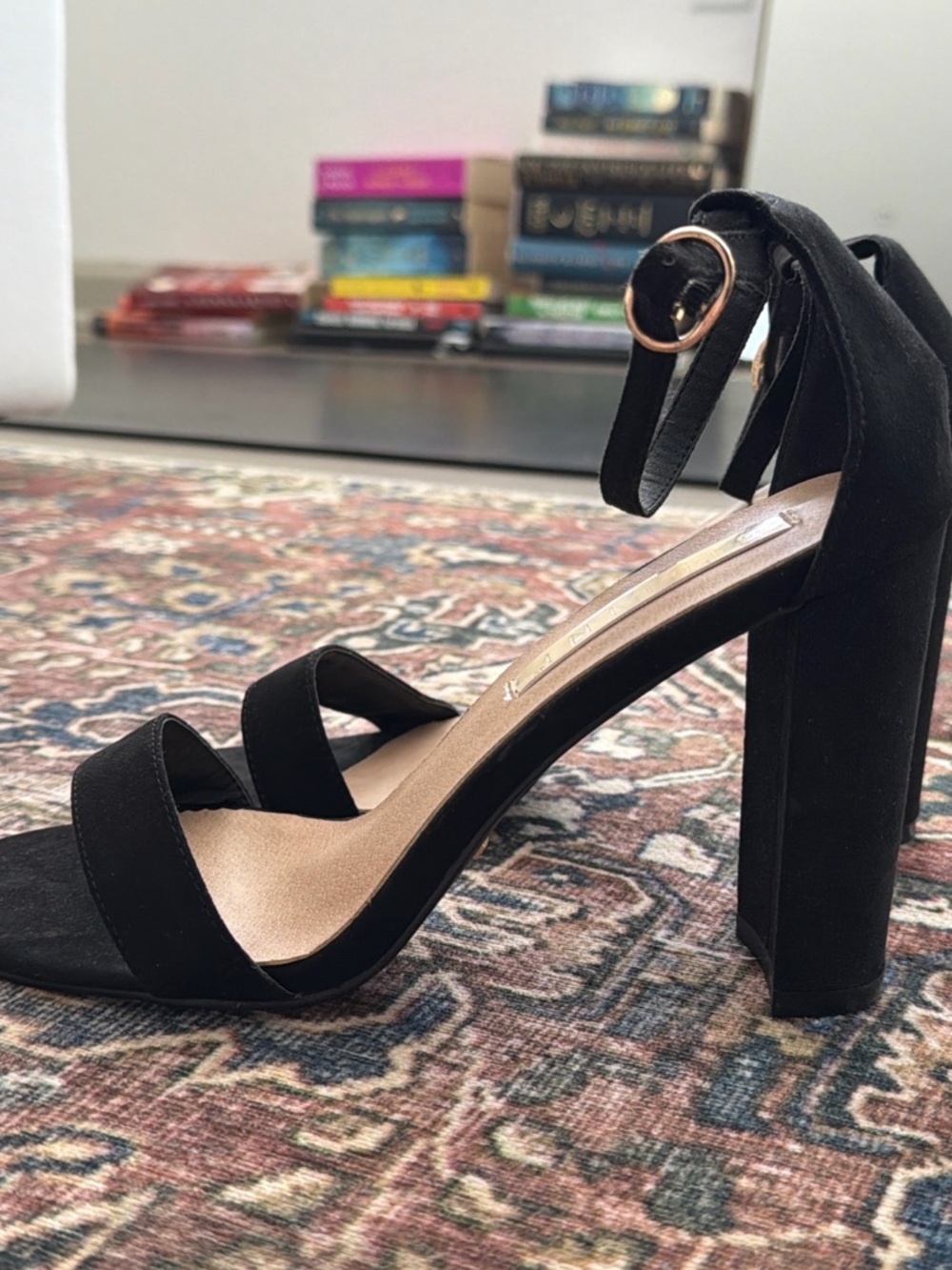Black Ankle-Strap Block Heel Sandals - Women